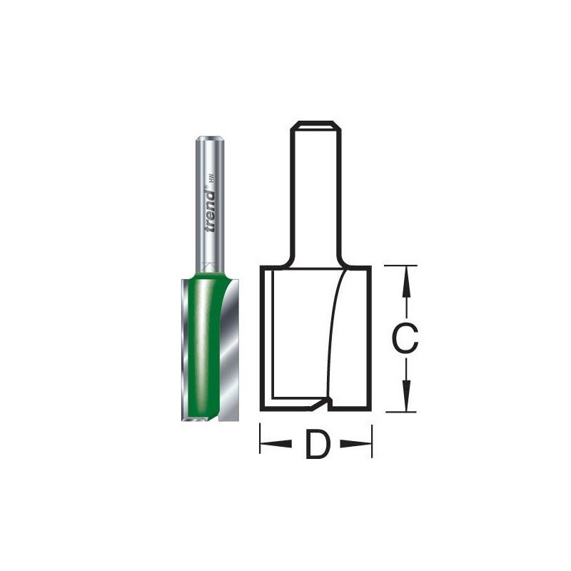 12mm Groeffrees 2 snijvlakken C019AX1/4TC 12mm Groeffrees 2 snijvlakken C019AX1/4TC
